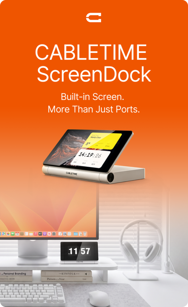 CABLETIME ScreenDock本体と画面表示イメージ